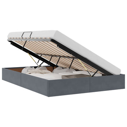Storage Bed with Storage Dark Grey 135 x 190 cm Velvet