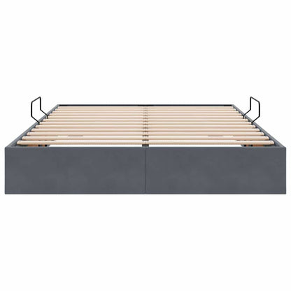 Storage Bed with Storage Dark Grey 135 x 190 cm Velvet
