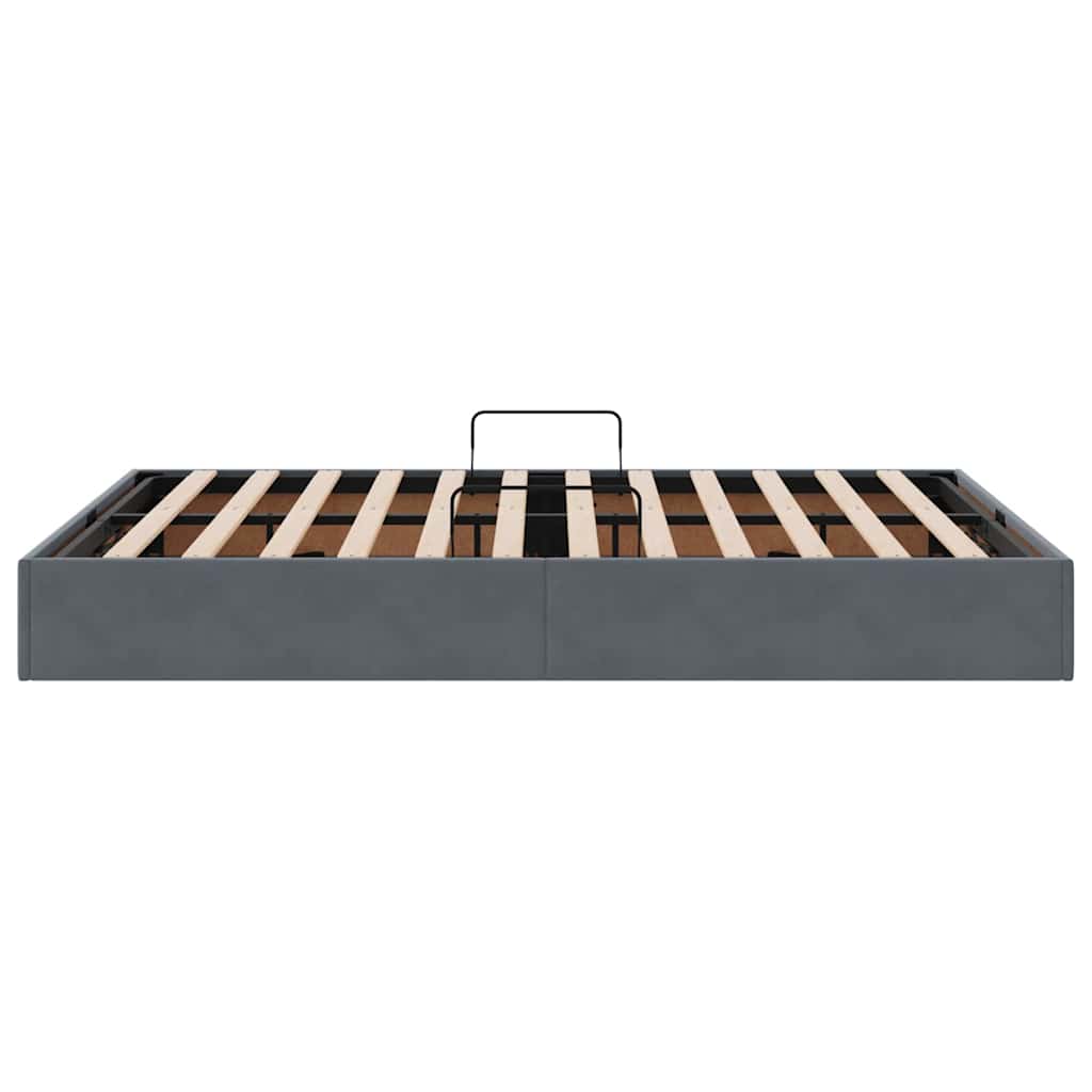 Storage Bed with Storage Dark Grey 135 x 190 cm Velvet