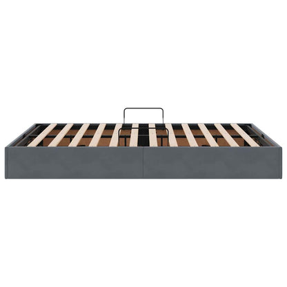 Storage Bed with Storage Dark Grey 135 x 190 cm Velvet