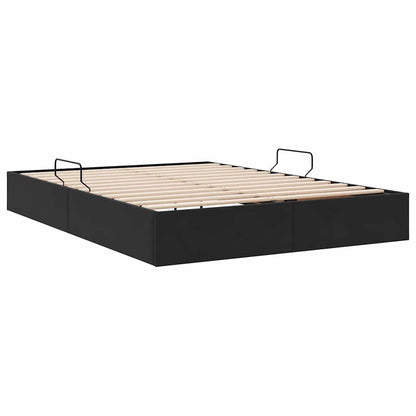 Storage Bed with Storage Black 135 x 190 cm Velvet