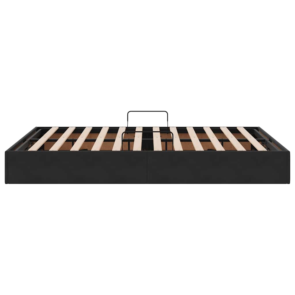 Storage Bed with Storage Black 135 x 190 cm Velvet