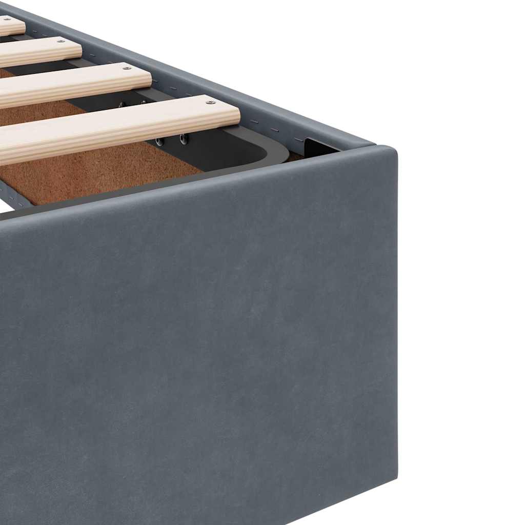Storage Bed with Storage Dark Grey 180 x 200 cm Velvet