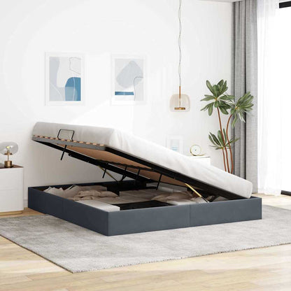 Storage Bed with Storage Dark Grey 180 x 200 cm Velvet