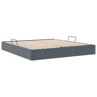 Storage Bed with Storage Dark Grey 180 x 200 cm Velvet
