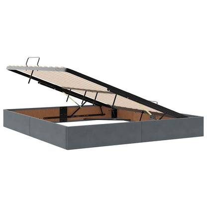 Storage Bed with Storage Dark Grey 180 x 200 cm Velvet