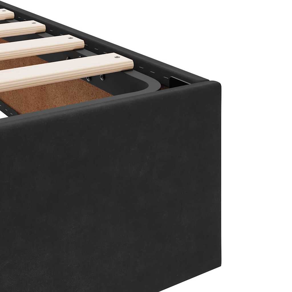 Storage Bed with Storage Black 180 x 200 cm Velvet