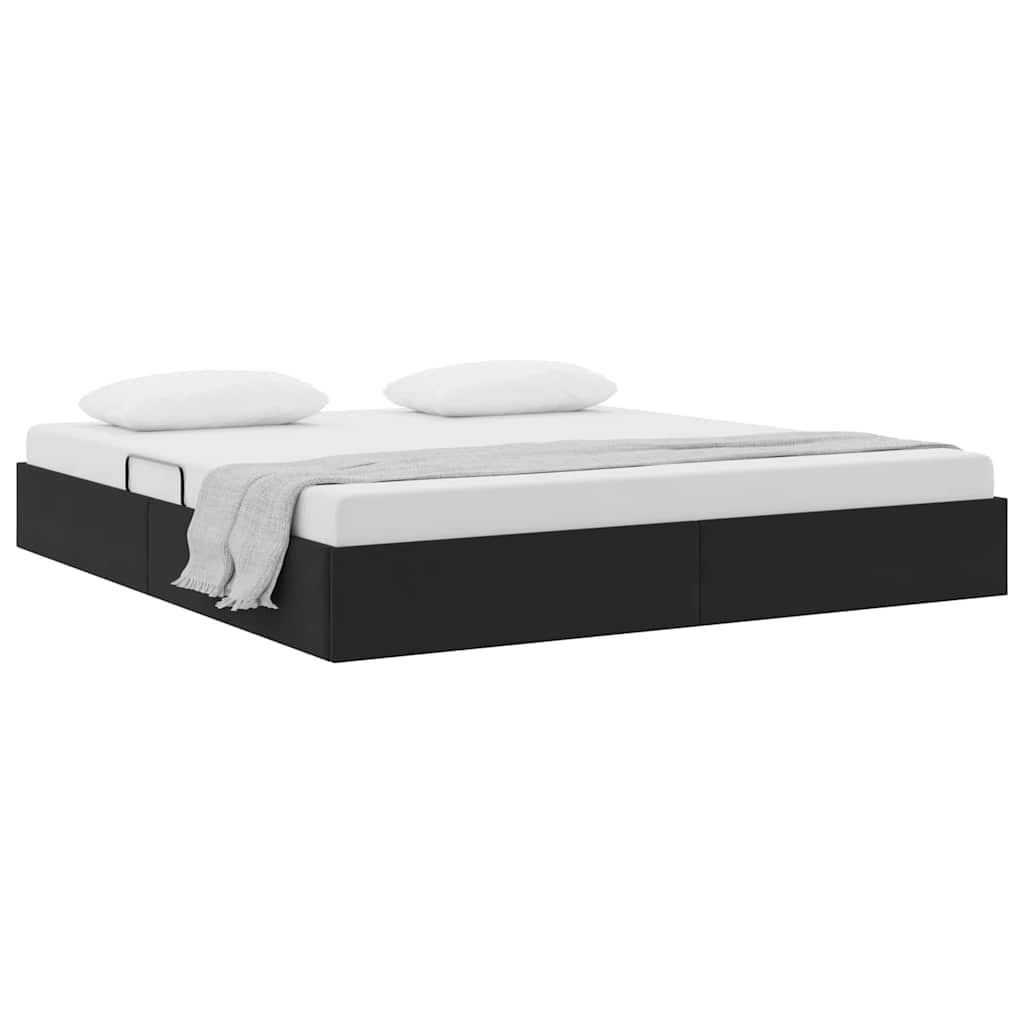 Storage Bed with Storage Black 180 x 200 cm Velvet