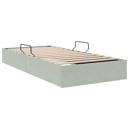 Storage Bed with Storage Light Grey 100 x 190 cm Velvet