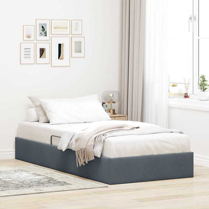 Storage Bed with Storage Dark Grey 100 x 190 cm Velvet