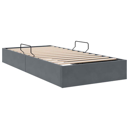 Storage Bed with Storage Dark Grey 100 x 190 cm Velvet