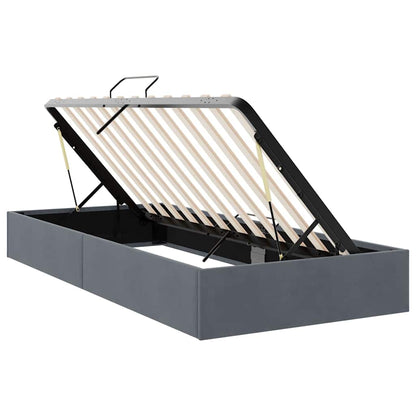 Storage Bed with Storage Dark Grey 100 x 190 cm Velvet