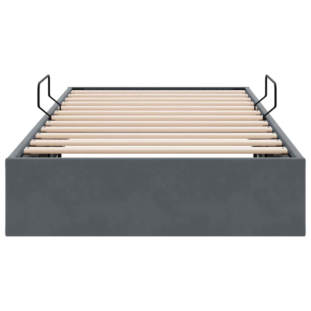 Storage Bed with Storage Dark Grey 100 x 190 cm Velvet
