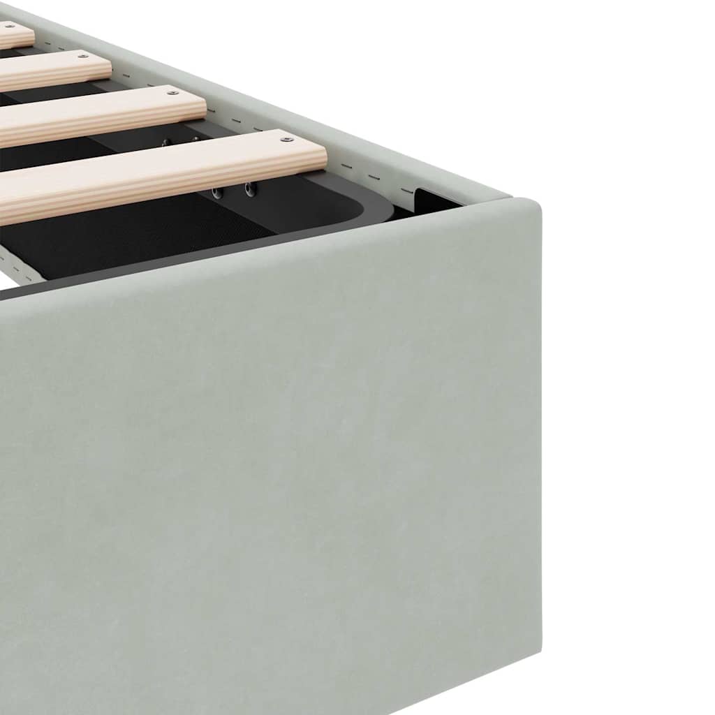 Storage Bed with Storage Light Grey 100 x 203 cm Velvet