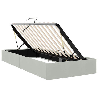 Storage Bed with Storage Light Grey 100 x 203 cm Velvet