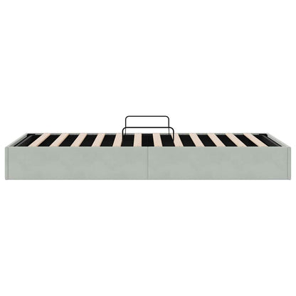 Storage Bed with Storage Light Grey 100 x 203 cm Velvet