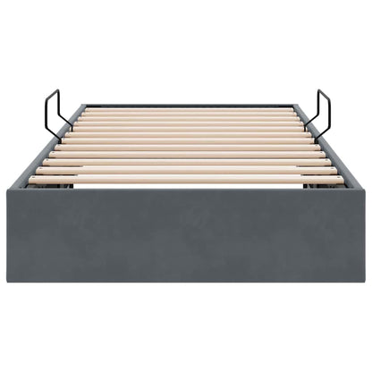 Storage Bed with Storage Dark Grey 100 x 203 cm Velvet
