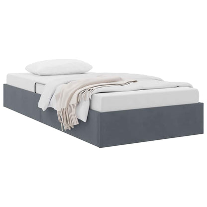 Storage Bed with Storage Dark Grey 100 x 203 cm Velvet