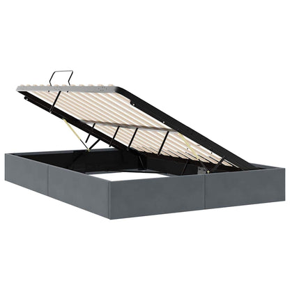 Storage Bed with Storage Dark Grey 137 x 190 cm Velvet