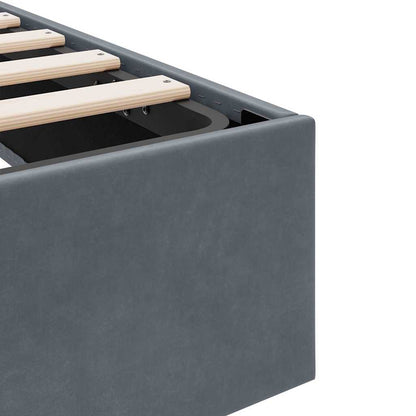 Storage Bed with Storage Dark Grey 153 x 203 cm Velvet