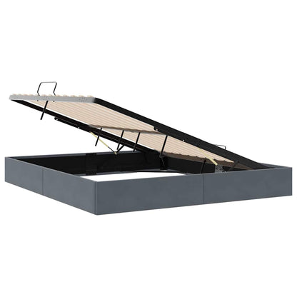 Storage Bed with Storage Dark Grey 183 x 213 cm Velvet