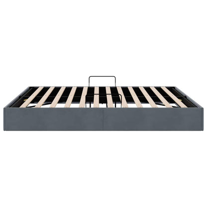 Storage Bed with Storage Dark Grey 183 x 213 cm Velvet