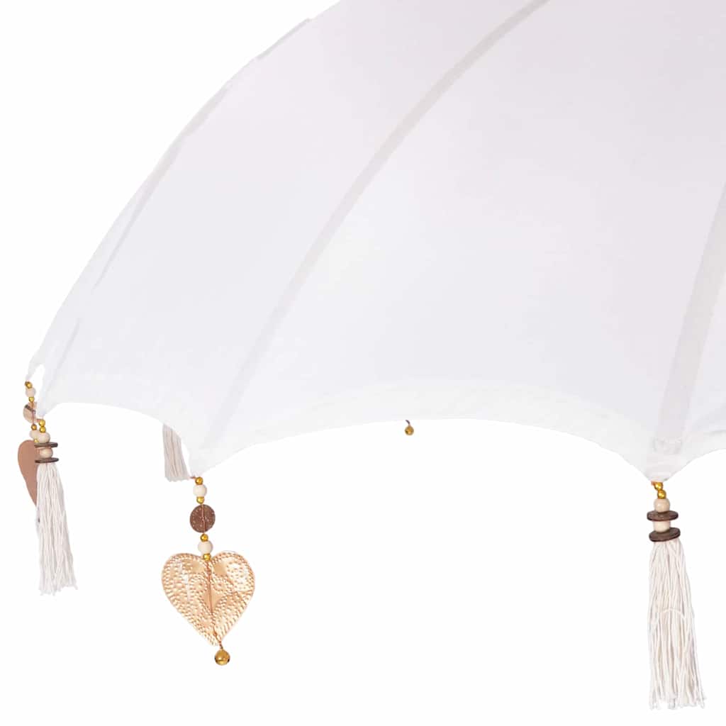 Balinese Parasol with Base Cream 185 x 185 x 260 cm