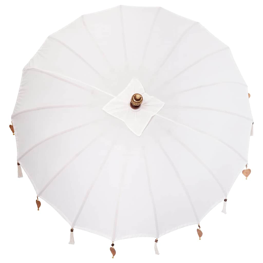 Balinese Parasol with Base Cream 185 x 185 x 260 cm