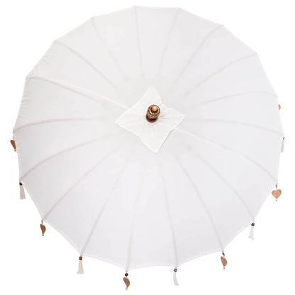 Balinese Parasol with Base Cream 185 x 185 x 260 cm