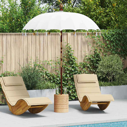 Balinese Parasol with Base Cream 185 x 185 x 260 cm