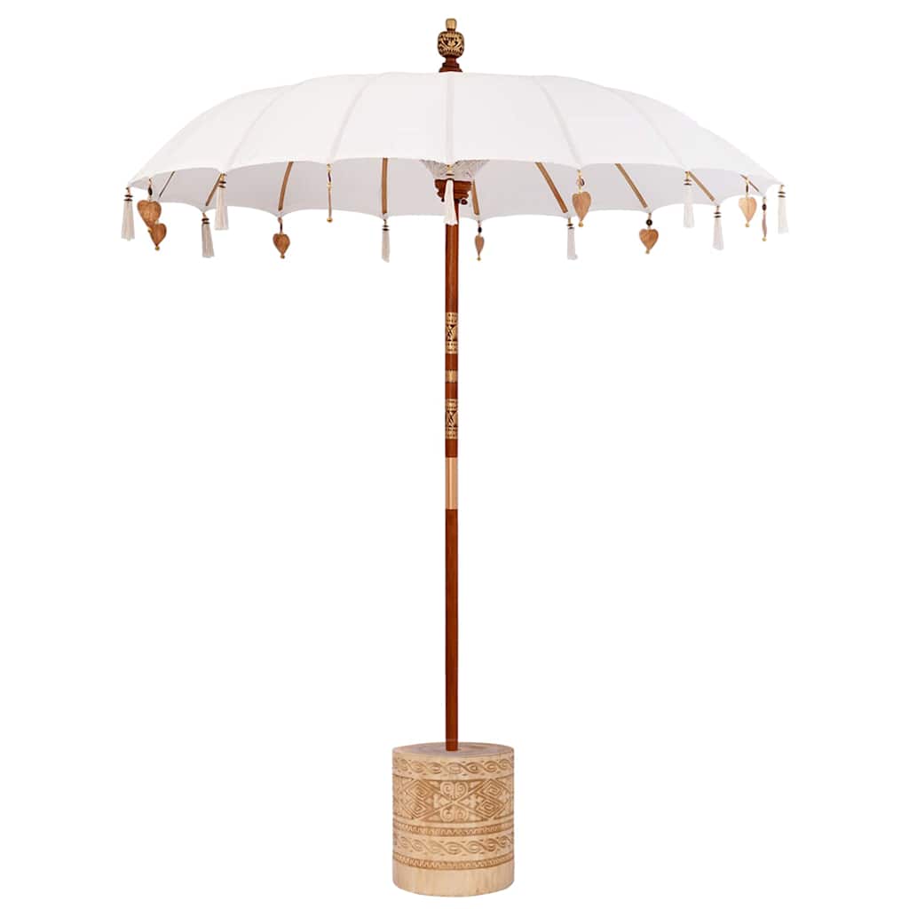 Balinese Parasol with Base Cream 185 x 185 x 260 cm