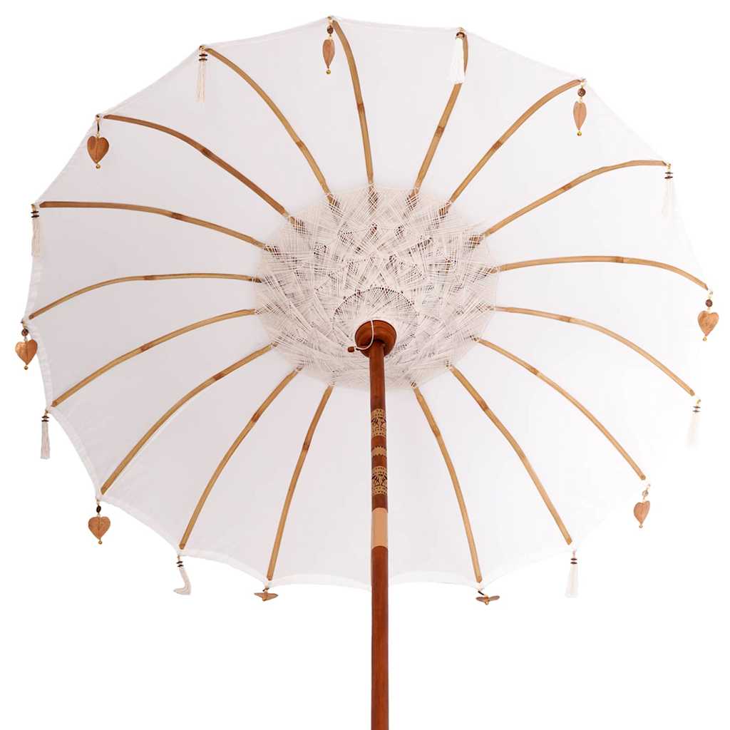 Balinese Parasol with Base Cream 185 x 185 x 260 cm
