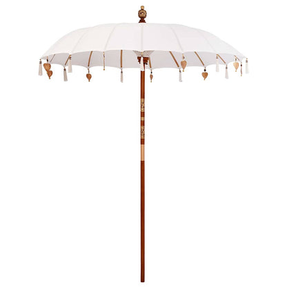 Balinese Parasol with Base Cream 185 x 185 x 260 cm