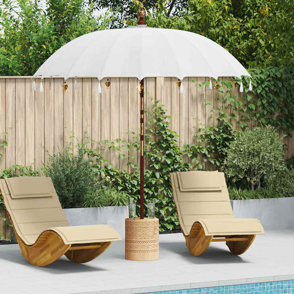 Balinese Parasol with Base Cream 215 x 215 x 260 cm