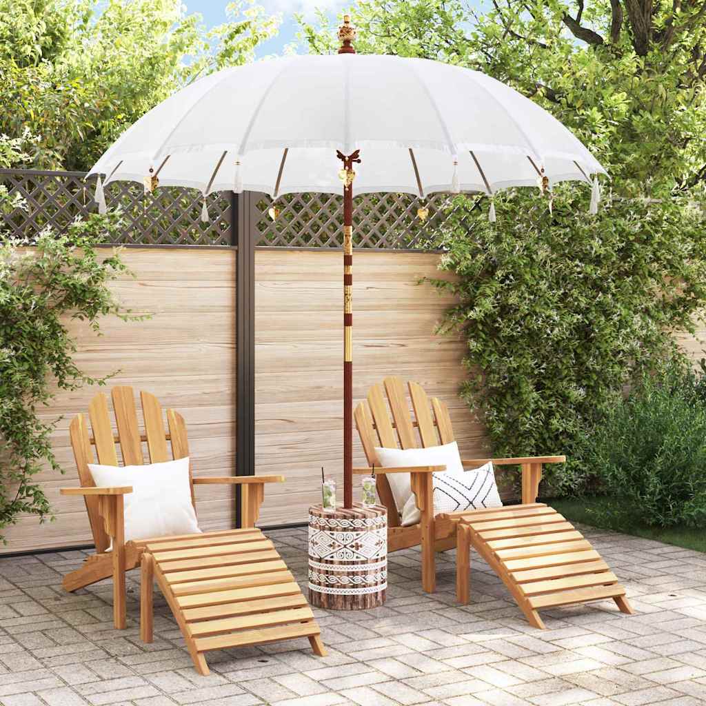 Balinese Parasol with Base Cream 215 x 215 x 260 cm