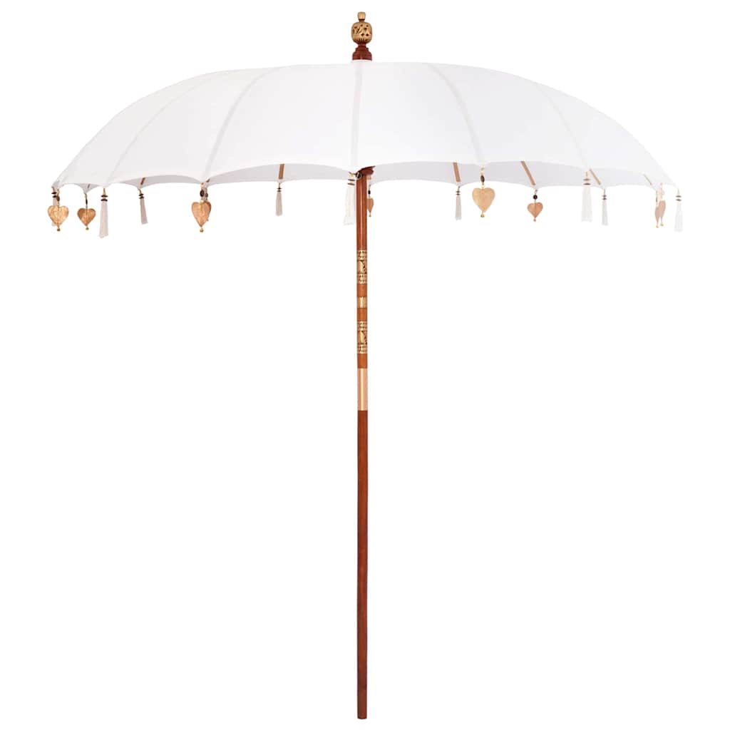 Balinese Parasol with Base Cream 215 x 215 x 260 cm