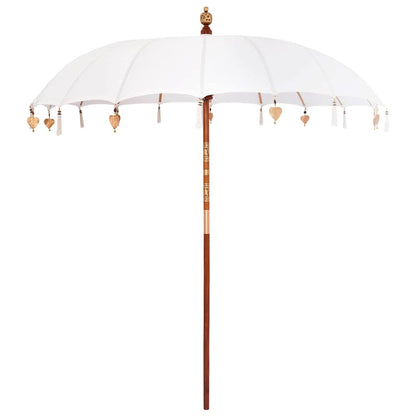 Balinese Parasol with Base Cream 215 x 215 x 260 cm