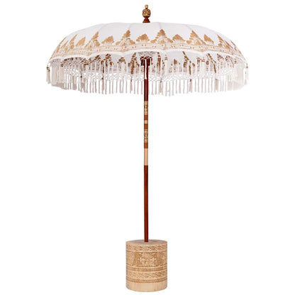 Balinese Parasol Cream 180-190 cm Cotton and solid wood