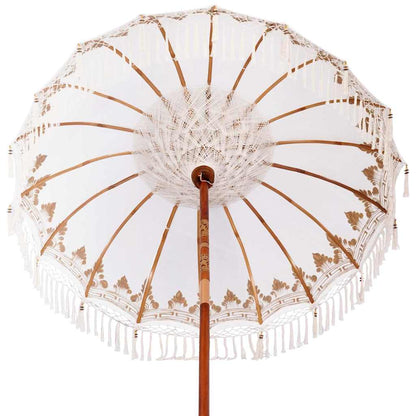 Balinese Parasol Cream 180-190 cm Cotton and solid wood