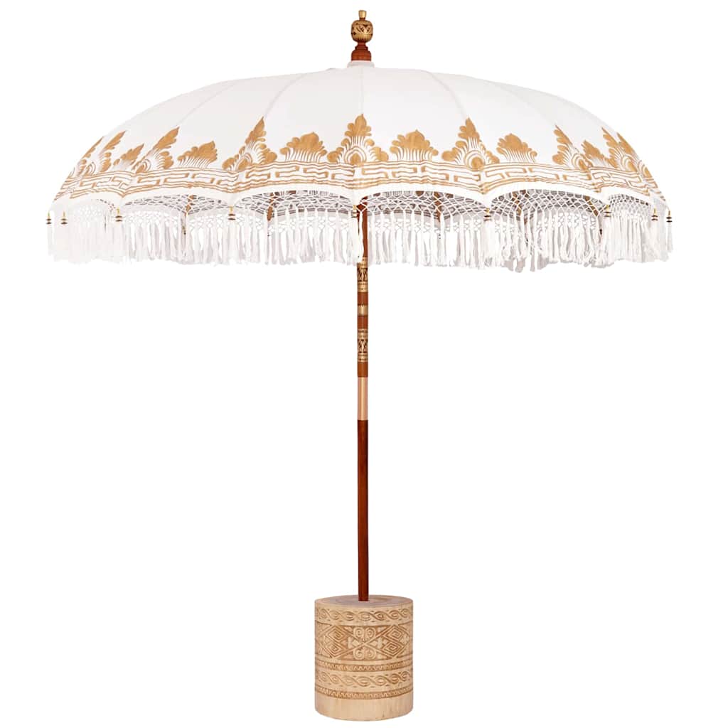 Balinese Parasol Cream 215 x 215 x 260 cm Cotton and solid wood