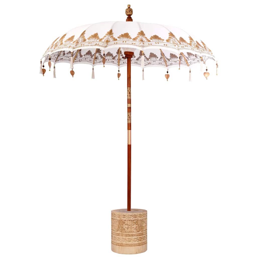 Balinese Parasol Cream 180-190 cm Cotton and solid wood