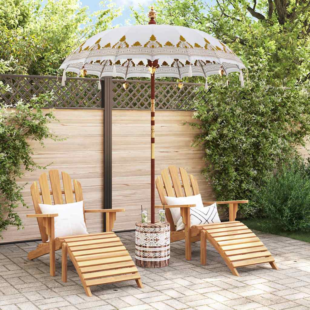 Balinese Parasol Cream 180-190 cm Cotton and solid wood