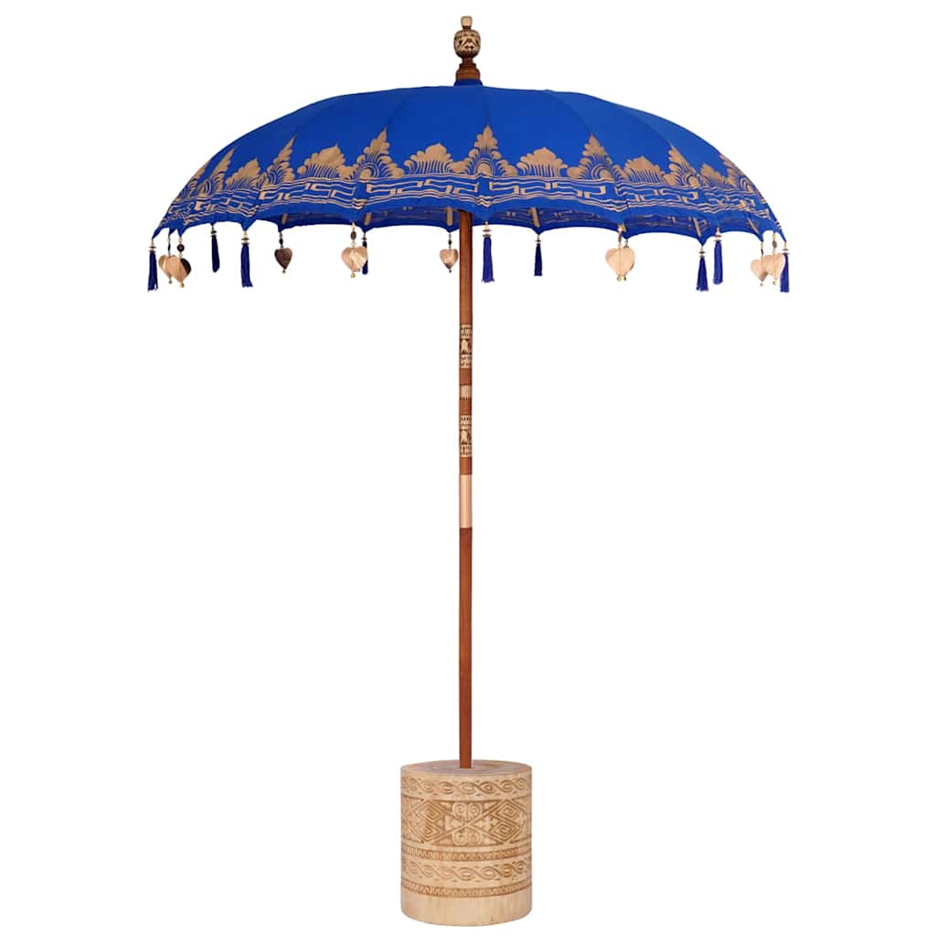 Balinese Parasol Blue 180-190 cm Cotton and solid wood