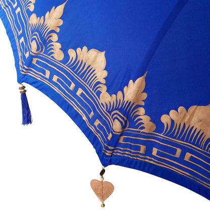 Balinese Parasol Blue 180-190 cm Cotton and solid wood