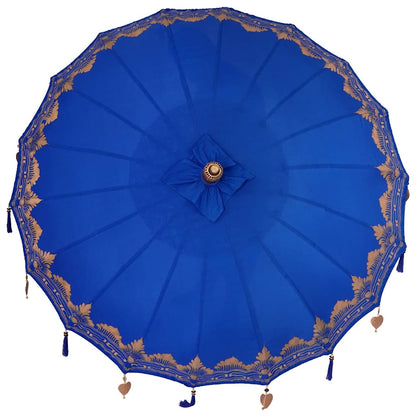 Balinese Parasol Blue 180-190 cm Cotton and solid wood