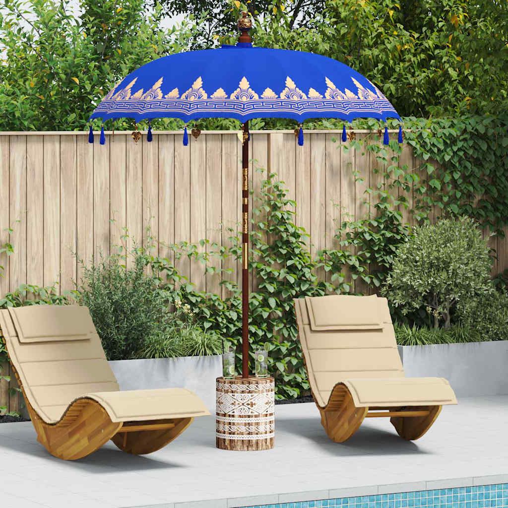 Balinese Parasol Blue 180-190 cm Cotton and solid wood