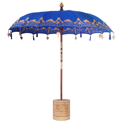 Balinese Parasol Blue 215 x 215 x 260 cm Cotton and solid wood