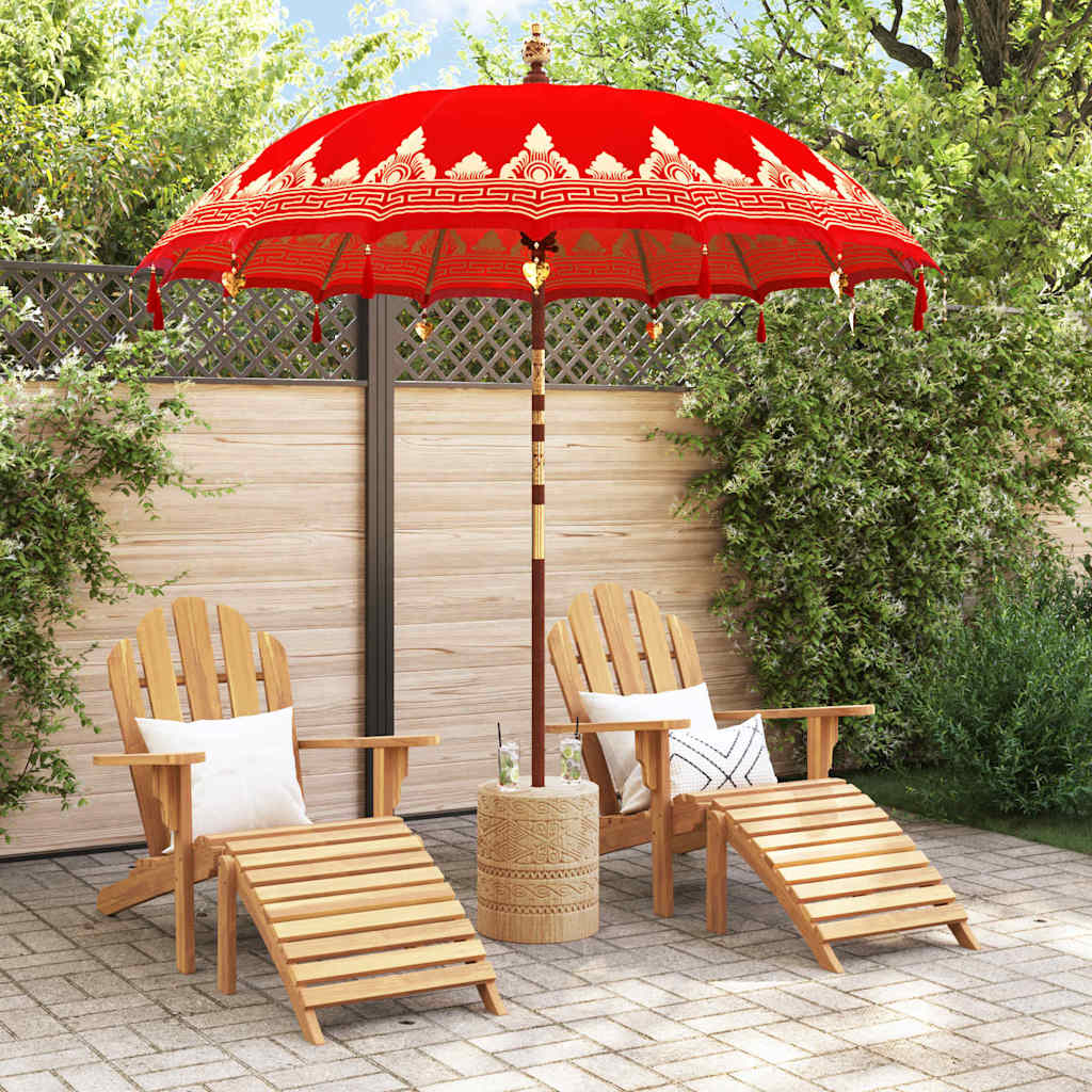 Balinese Parasol Red 215 x 215 x 260 cm Cotton and solid wood