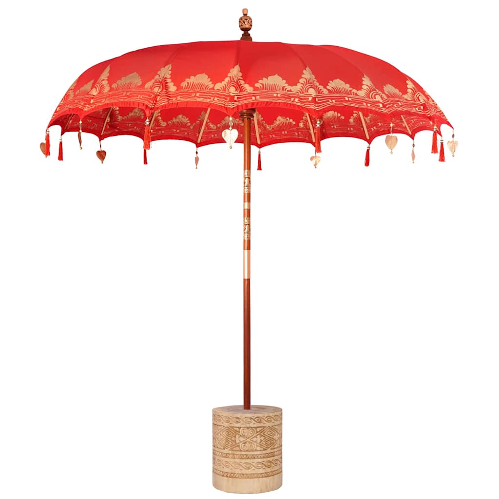 Balinese Parasol Red 215 x 215 x 260 cm Cotton and solid wood