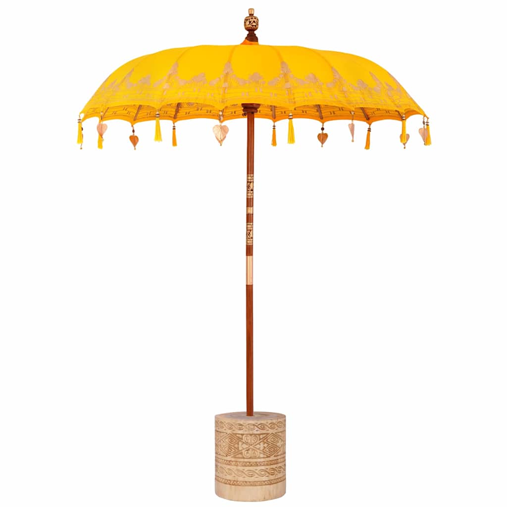 Balinese Parasol Yellow 180-190 cm Cotton and solid wood